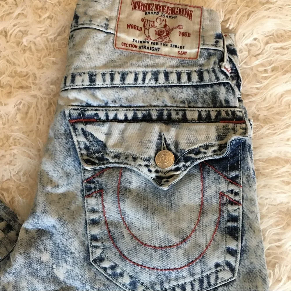 True Religion Rare Vintage Stone wash, red stitch straight Denim‎